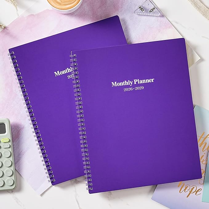 2026-2029 Monthly Planner/Calendar - JUL 2026 - JUN 2029, 3 Year Months Planner 2026-2029, 9'' x 11'', 2-Side Pocket, 36 Monthly Tabs, Purple