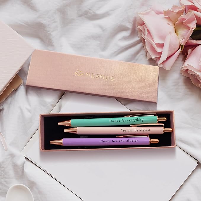 MESMOS 3pk Fancy Pens, Retirement Gift for Women, Farewell Gifts for Coworkers, Cool Happy Retirement for Teacher, Goodbye for Coworkers Women, Going Away Gifts for Friends