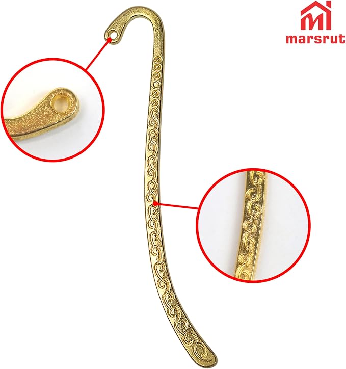 60pcs Metal Bookmark Hooks with Beaded Blanks, Vintage Retro Beading Line Tibetan Carving Pattern Alloy Hook Bookmarks with Hole for Stationery, Reading Enthusiasts, Teacher, DIY, Gifts