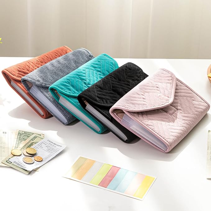 Fabric Receipt Organizer 7X5 - Receipt Holder 12 Pockets - Money Organizer - Elegant Receipt Holder - Coupon Holder - Cash Organizer - Envelope Organizer - Small Accordion File Organizer