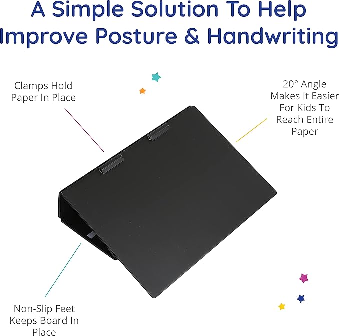 Fun and Function - Short Reach Write Slant Board - Writing Board - Slant Board for Writing for Kids to Help Improve Handwriting & Posture - 12x18x5 Inch Writing Stand - Non-Slip Writing Slope