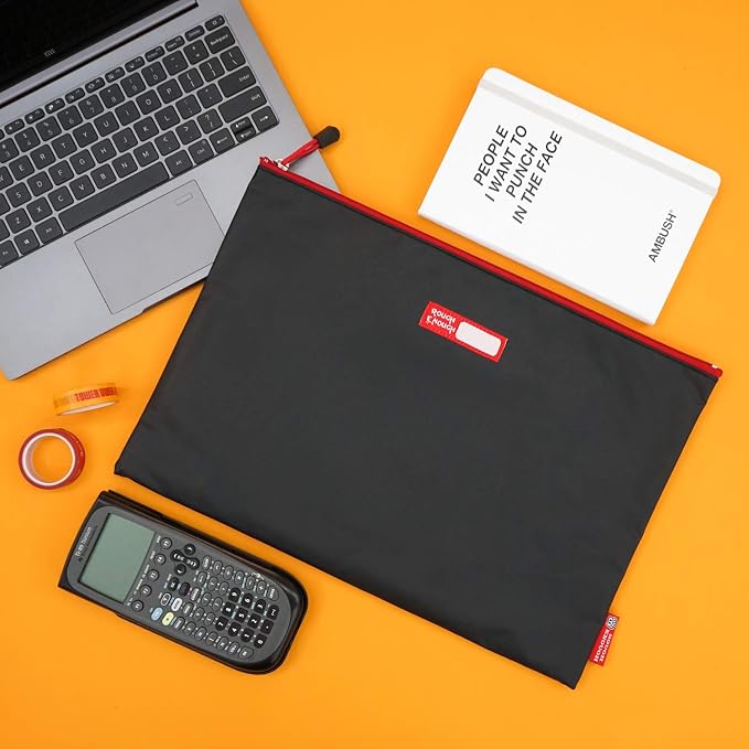 Rough Enough Important Document Storage Plastic File Folder Organizer Bag with Zipper 16 x 11 Inches Black Tarpaulin Water Repellent for Travel Office | 16 x 11 Inches, Organizer Holds 400+ A4/Legal Pages, YKK Zipper, Tarpaulin Water Repellent, Wipe Cl...
