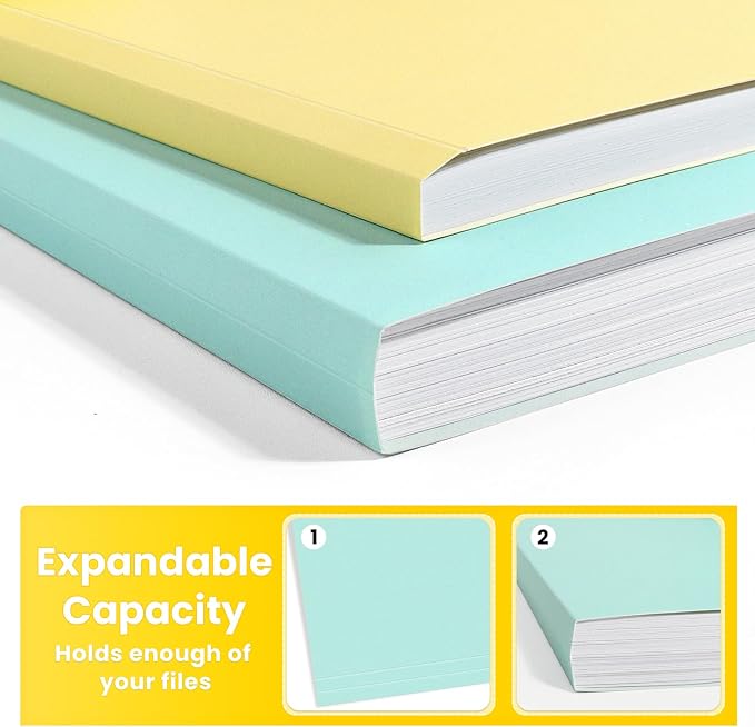 SUNEE File Folders, 30 Pack Manilla Folders 8.5 x 11, Colored File Folders Home Office School Supplies for Documents Files Paper, 6 Soft Colors