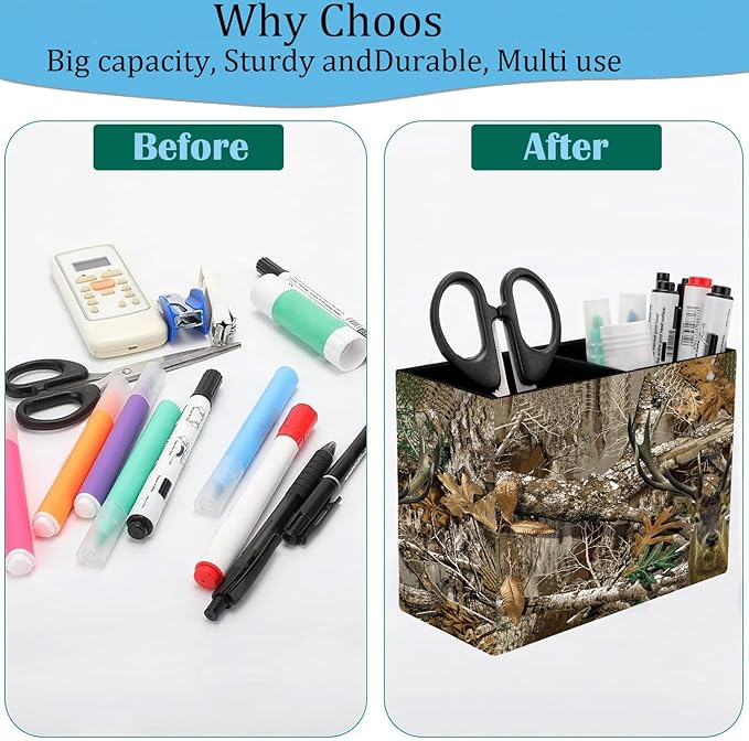 Pen Holder and Anti-Slip Mouse Pad Combination, Makeup Brush Storage Box, Tableware Storage Box, Suitable for Office and Home - Camouflage Giraffe
