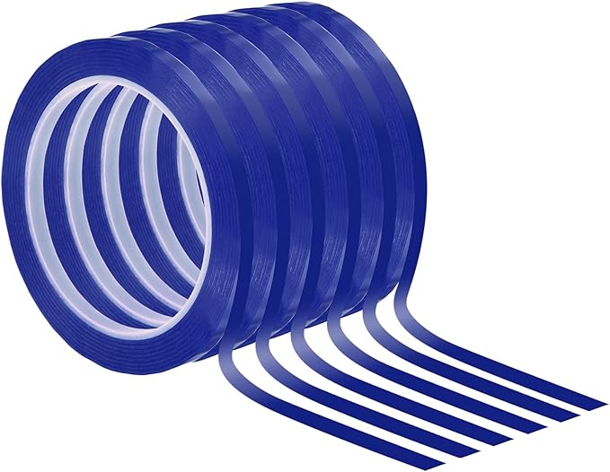 PATIKIL 1/4" Whiteboard Tape, 6 Pack Thin Dry Erase Tape for Graphic Chart Marking DIY Art, Blue
