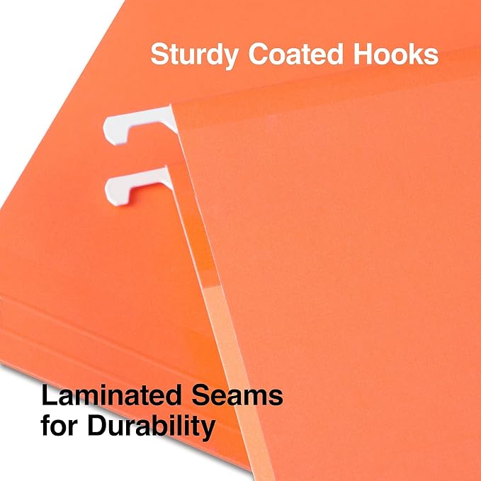 Staples Reinforced Hanging File Folders, Legal Size, 5‑Tab, Durable Construction, Assorted Colors – 50/Carton