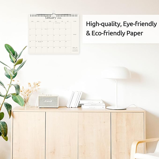 SKYDUE Wall Calendar 2026-2027, 18 Months Calendar from Jan. 2026 to Jun. 2027, 8.5 x 11 Simple Small Calendar Planner with 280 Stickers