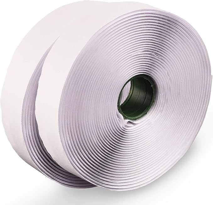 LLPT Hook and Loop Tape Color White 1 Inch x 23 Feet Each Roll Heavy Duty Adhesive Hook Loop Strip Mounting Tape for Indoor and Outdoor (HTW130)