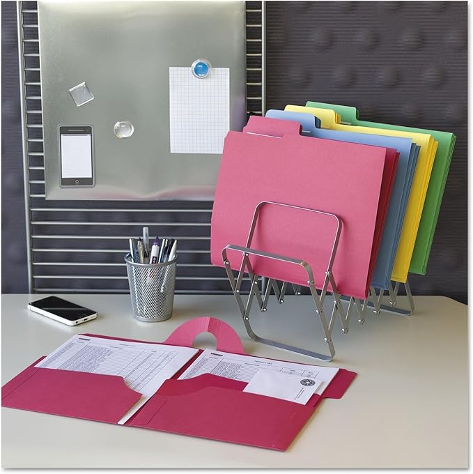 Smead 3-in-1 SuperTab Section Folder, 1/3-Cut Oversized Tab, Letter Size, Assorted Colors, 12 Count (11905)