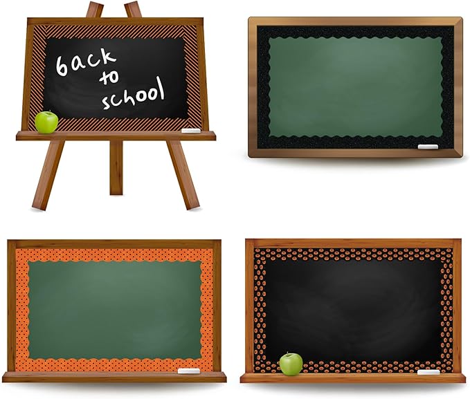 Whaline 69Ft Halloween Bulletin Board Borders Glitter Orange Black Decoration Borders Pumpkin Stripe Dot Trim Border Bulletin Board Stickers for School Classroom Office Halloween Party Decoration