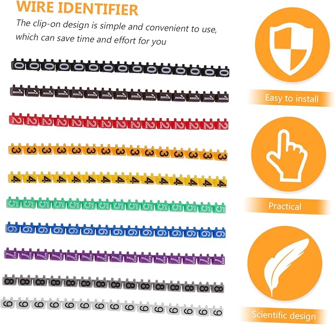 150Pcs Clip Wire Markers Tube Identification for Electrical Cables Durable and Reusable Cable Labels for Management
