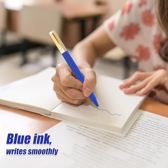 36 Pack Gel Pens Blue 0.5mm Medium Point Blue Gel Ink Pens with Cap Quick Drying Ballpoint Pen Smooth Writing Fine Point Pen for Journaling School Office Supplies