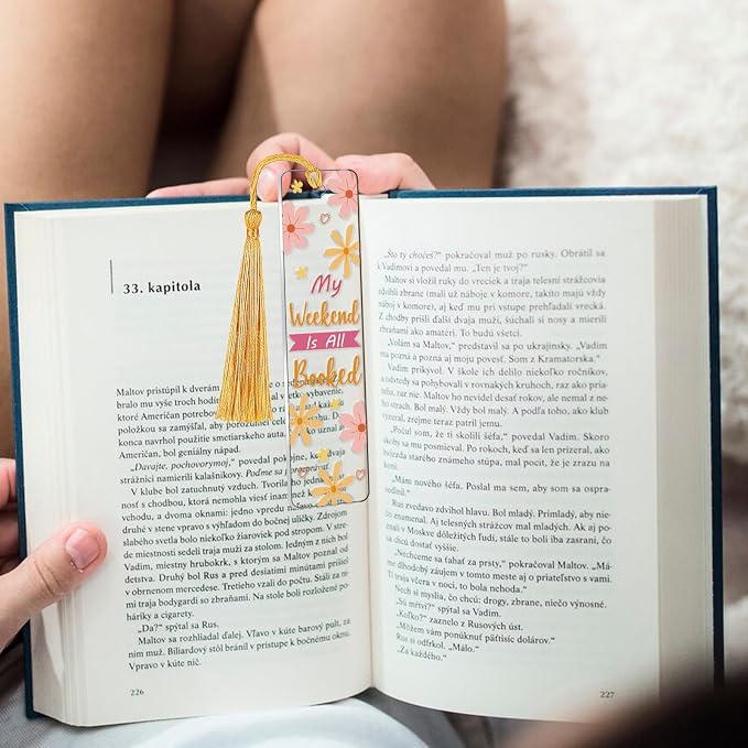 UV DTF Bookmark Stickers - 24 Sheets Book Lovers UVDTF Decals for Acrylic Bookmarks Double-Sided Printing Book Lover Wraps Rub on Transfer Stickers for Blank Bookmarks(Blank Bookmark Not Included)