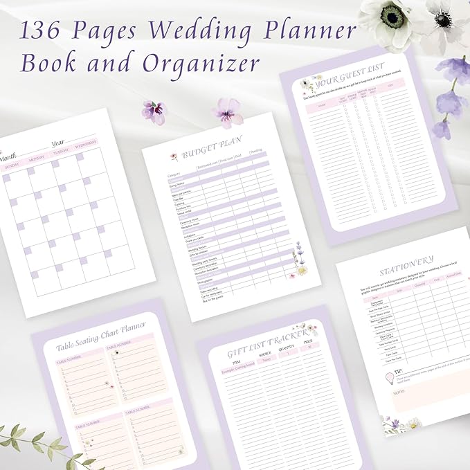 Wedding Planner Book and Organizer, Bridal Wedding Book Planner with Tabs and Sticker to Guide Entire Wedding Process, Checklists, Countdown Calendar, Ceremony Outline, Perfect Engagement Gift for Her, Bride Gifts for Bride to Be (11.5"x 9.5")