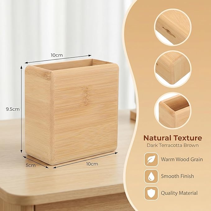 Garneck Bamboo Remote Control Holder Wall Mount - Wood Remote Caddy Organizer for Bedside Couch Office Universal Media Storage Box for Tv Controller Phone Key Pen Home Decor