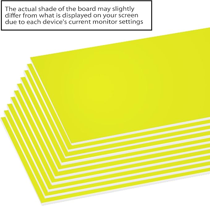 BAZIC Products Foam Board 20" X 30" Neon Yellow, Colored Foam Boards 3/16 Inch Thickness, Presentation Signboards School Craft Project Framing Display, 25-Pack