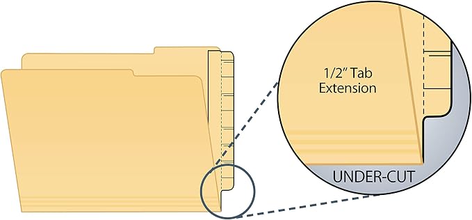 Tabbies 55991 Extenda-Folder Conversion Strips, 100 Box, Manila 1/2 Inch Under-Cut End Tab, 3-1/4 x 9-1/4 Inch, Convert File Folders to End Tab Shelf Filing