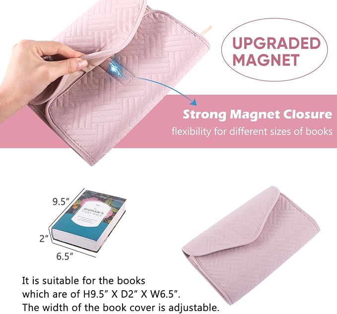 APLUFINE Reusable Book Cover with Magnet Closure - Adjustable Book Sleeve for Book Lovers Gift - Book Protector for Paperback -Book Covers for Hardcover - Book Pouch - Book Carrier