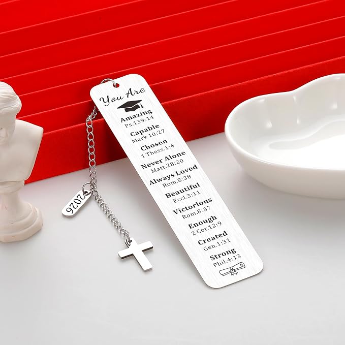 Christian Graduation Gifts Bookmark for Women Men 5th 6th 8th Grade Graduation Gifts for Boys Girls Class of 2026 High School Middle School College Graduations Senior Night Gifts for Students