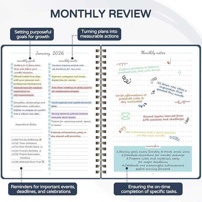 Monthly Planner 2026-2027, 2 Year Calendar 2026-2027 (Jan 2026 - Dec 2027), 7" x 10", 26-27 Monthly Calendar Planner, 24-Month Planning Book for Home School Office Supplies