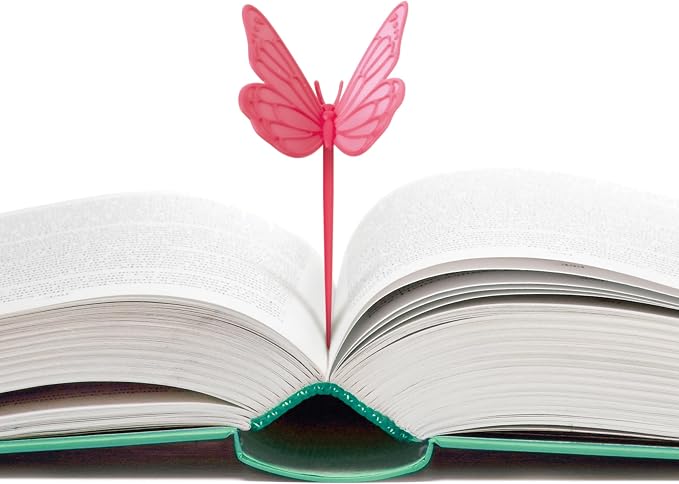 Genuine Fred FLUTTERMARKS Butterfly Bookmarks – Set of 3 Soft Silicone Page Markers – Vibrant and Flexible Bookmarks for Readers and Book Lovers
