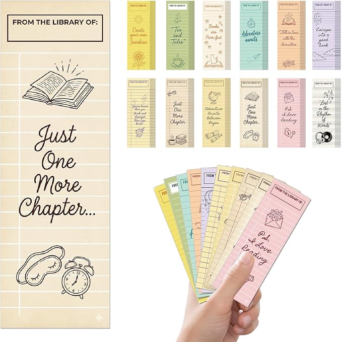 120 Pcs Vintage Library Card Paper Bookmarks, Inspirational Quotes Double Side Bookmarks Bulk for Women Man, Retro Library Page Marks for Reading Lovers Bookish Accessories Gifts