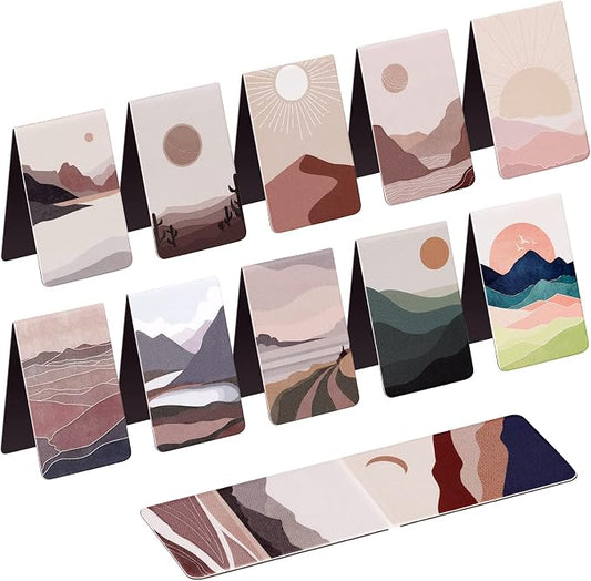 12 Pack Magnetic Bookmark, Book Marker Clip for Teachers, Students, Book Lovers, Printing on 2 Side
