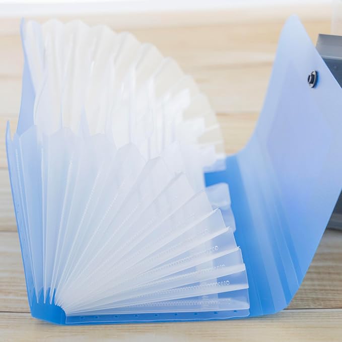 BAZIC Products 13-Pocket Expanding File, Coupon/Check Size, Accordion Poly Body, for School Office Documents, Set of 6