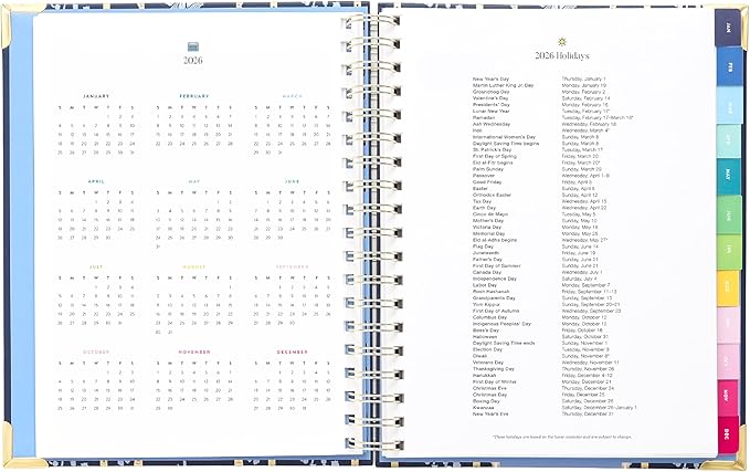 Simplified 2026 12-Month Spiral Weekly Planner — Poppy Posies — January 2026 - December 2026, Calendar Year Organizer with Stickers, Pockets, and Keepsake Box