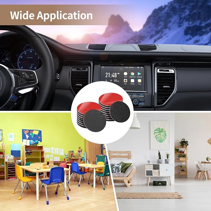 20 Fasteners with Adhesive, 1.97 in Square Sticky Pads, High Temperature Resistant for Home and Car