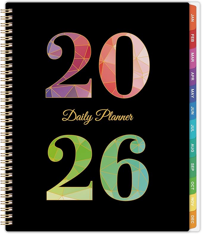 2026 Daily Planner - Appointment Book 2026, 9'' x 11'', Hourly Planner JAN.2026 - DEC.2026, Appointment Book with Coated Inner Tabs, Inner Pocket
