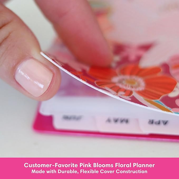 Blue Sky Color Me Courtney 2026-2027 Weekly and Monthly Academic Year Planner Calendar, July 2026 - June 2027, 5" x 8", Flexible Cover, Wirebound, Laminated Tabs, Storage Pocket, Includes Stickers, Bloom Pink