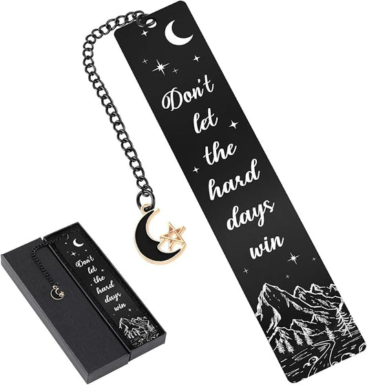 Acotar Metal Bookmark Gifts - Fantasy Book Mark for Reading Women Black Charm Moon Mountains Page Markers for Kids Book Lovers Bookish Readers Students Teachers School Birthday Accessories