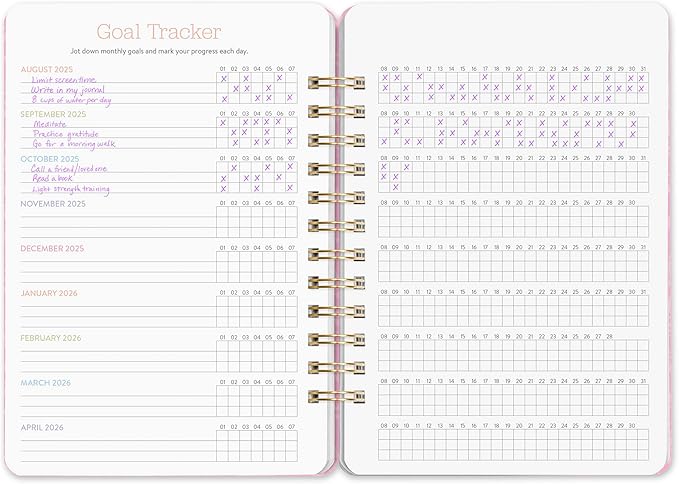 Orange Circle Studio Academic Planner 2026, Bella Flora, Do It All Planners, 17-Month Wire-O Bound Planner for School or Work, Dotted Grid Week-Per-Spread View, To-Do Lists, Budget & Goal Trackers
