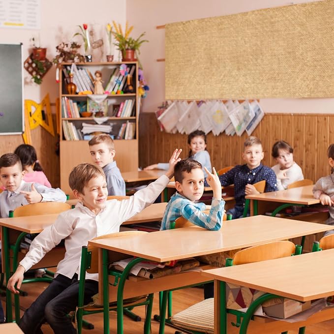 Mindsoft Bulletin Board Paper 48'' x 107'' Class Boards for Classroom Bulletin Boards Everyone is Welcome Classroom Board Decor Pillows Curtains Crafts(Burlap,1 Pc)