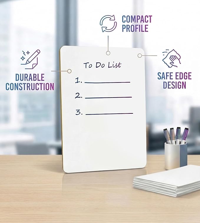 Small White Board, 11 x 14 Dry Erase Board, 2 Small White Boards Dry Erase, Double Sided Whiteboard, Lapboard for Kids, Office and Classroom