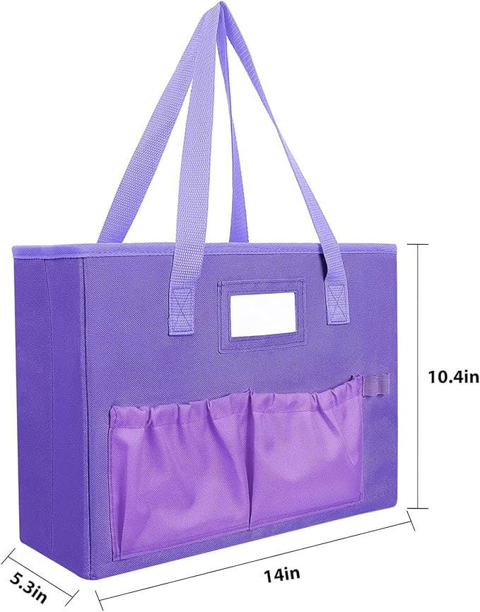 abcxgood Desktop File Organizer Box,Collapsible Hanging Filing Box,Home Office Document Storage Organizer with Front Pocket and Handles, Letter Size Folder. (PURPLE)