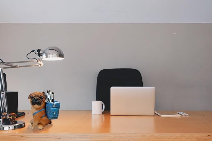 Cute Dog Pen Holder for Desk ，Pen Pencil Cup Creative Desktop Pen Organizer Pencil Cups Unique Desk Accessories Decor for Home Office School Gift for Dog Lovers (Pug)