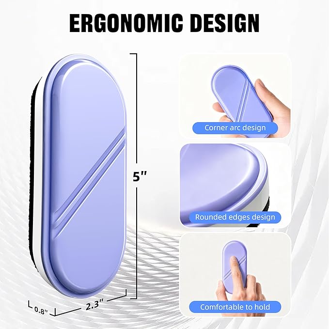 Magnetic Detachable Dry Erase Eraser, Glass Board Erasers, 1 Pack, Whiteboard Eraser for Dry Erase Board, Glass Board, Calendar Board, Office and School Supplies (Purple)