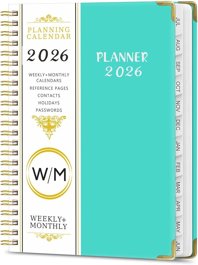2026 Planner, Weekly and Monthly Academic Year 2026 Calendar(January 2026- December 2026), Agenda Book for School Stuedent, Teacher, Home, Office (Lake Blue(JAN2026-DEC2026))