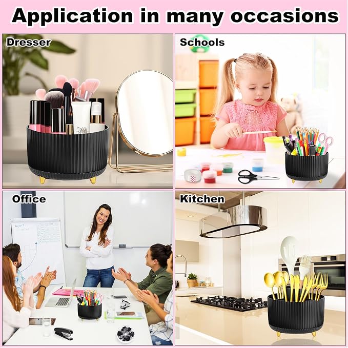 Gawsey Desk Organizers and Accessories with Desk Organizer | 360° Rotating Pen Holder and Office Supplies, Cute Stationery Supplies Set