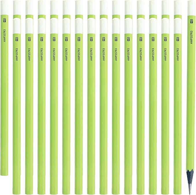 M&G Wood-Cased HB Thick Core Pencils, 30 Count Green Barrel Black Wood, Hexagonal Bulk Pencils for School or Office, Unsharpened, No Eraser, Anti-Bite Tip, for Writing, Drawing, Sketching