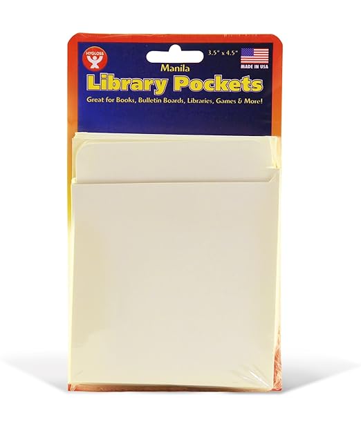Hygloss Products Manila Library Pockets – Non-Adhesive Pocket Envelopes Made in the USA – 4.5 x 3.5 Inches, 50 Pack