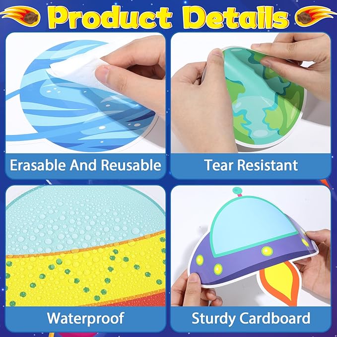 gisgfim Outer Space Bulletin Board Decorations Set Back to School Space Theme Classroom Paper Cutouts Our Class is Out of This World Spacecraft Bulletin Board Decor for Kids School Chalkboard Wall
