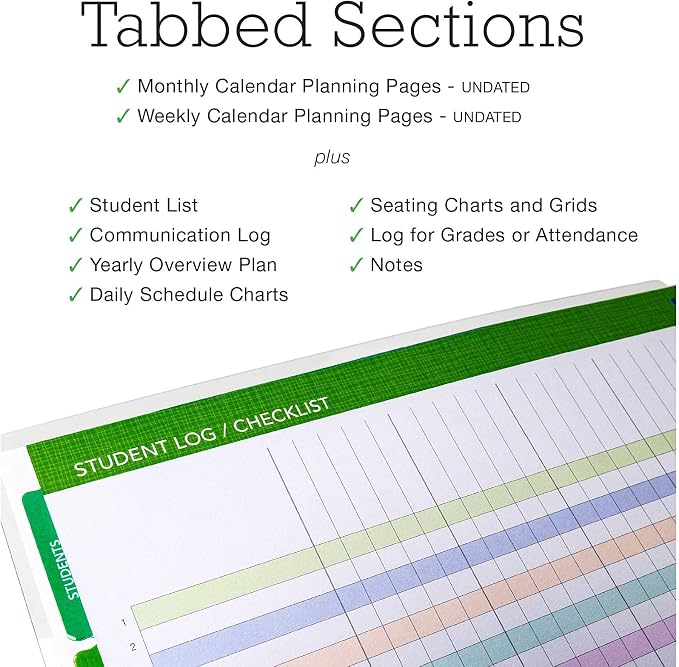 Elan Publishing Company DELUXE Undated Teacher Planner: 8.5x11 Includes 7 Periods, Page Tabs, Bookmark, Planning Stickers, Pocket Folder Daily Weekly Monthly Planner Yearly Agenda (Pink Marble)