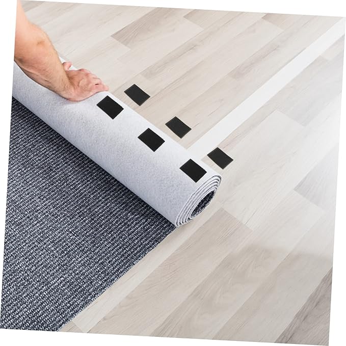 LALAFINA 150pairs Hook and Loop Tape Double Strips Tape Loop Adhesive Backing for Couch Sofa Bed Sheet Rug Carpet Mounting