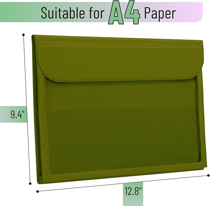 Mr. Pen- Green Letter Size File Folders, Clear Plastic, Document Folders