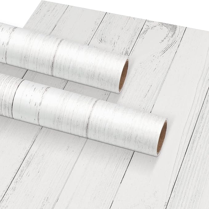 PerKoop 2 Roll White Wood Bulletin Board Paper 3.9" x 12ft Non Woven Bulletin Background Wallpaper Fade Resistant Board Roll Decoration for Arts Crafts Office School Classroom
