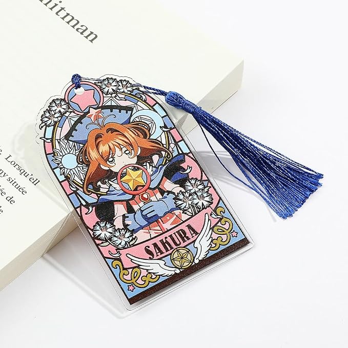 Anime Magic Cards Captor Sakura Bookmarks Set - Sweet Cartoon Cute Book Marks for Reading Women Men Anime Fans, Book Accessories Collection Decor Hangings Gifts (Acrylic Style 5)