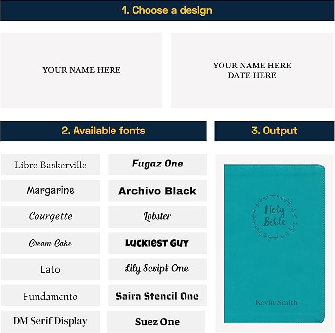 Personalized NIV Thinline Holy Bible Medium Print Size | Includes Custom Engraved Name Faux Leather Cover | Custom Gift for Christian & Religious Celebrations | Teal